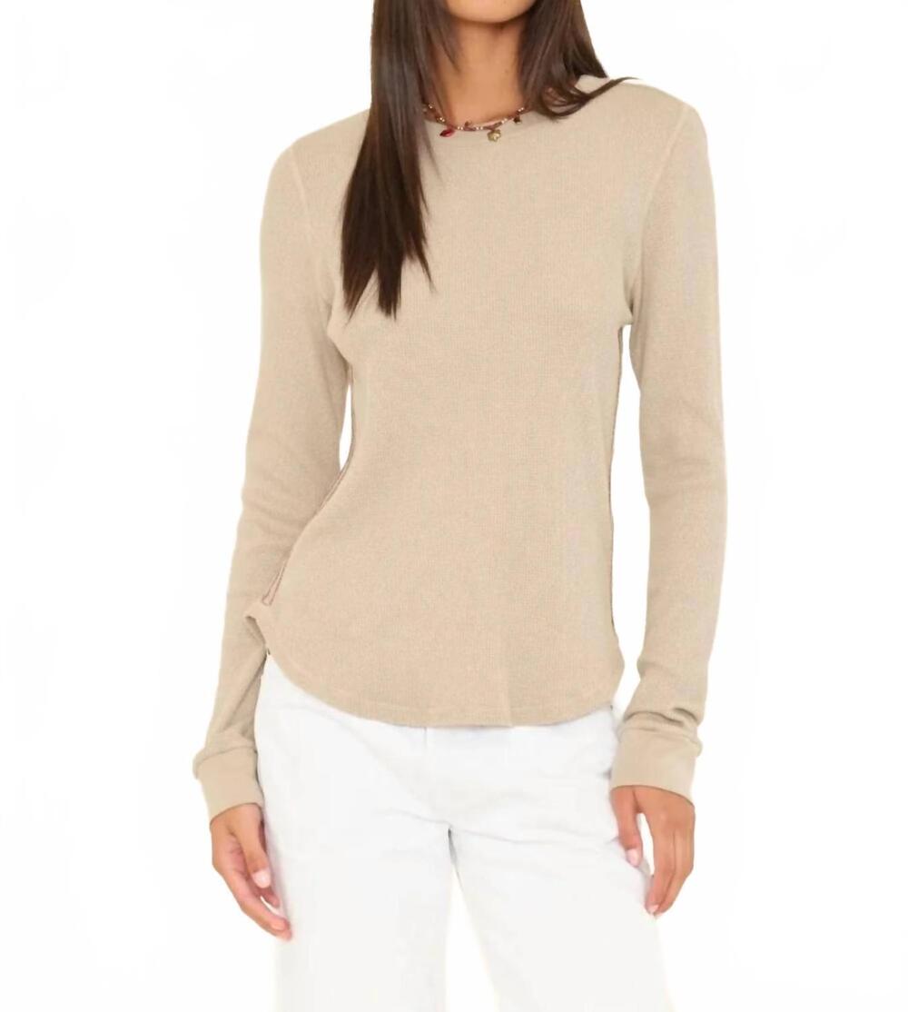 NEW XIRENA theo long sleeve top in pebble stone